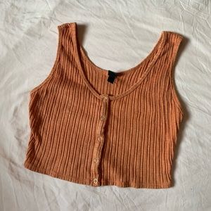 Cropped button down top